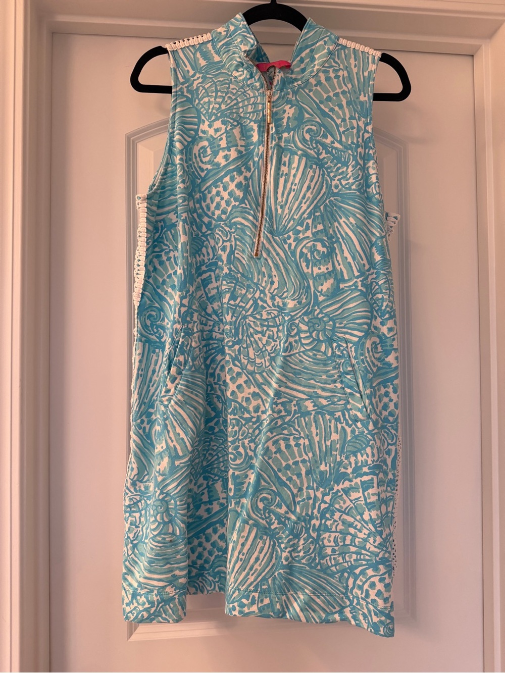 Lilly Pulitzer Popover Dress Lace Trim with pockets